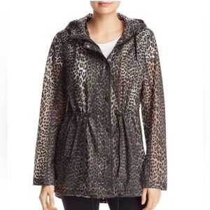 Aqua Leopard Print Raincoat -Lyst Utility Jacket